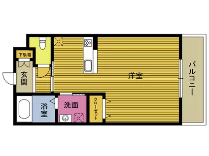 アディーショコラ(ワンルーム/3階)の間取り写真