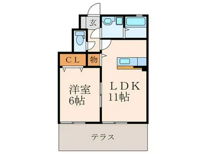 リーベスハイムレガロ(1LDK/1階)の間取り写真