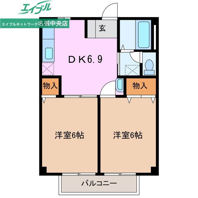 サンプラザ(2DK/2階)の間取り写真