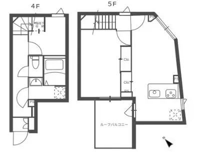 ルネサンスコート不動前(2LDK/4階)の間取り写真