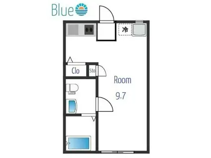 ハッピーヒルズ長後(ワンルーム/2階)の間取り写真