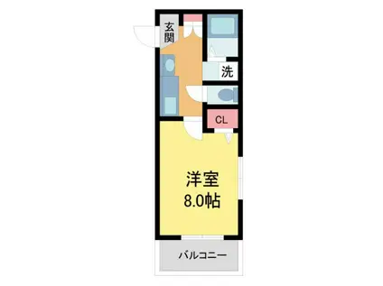 ポトス売布(1K/2階)の間取り写真