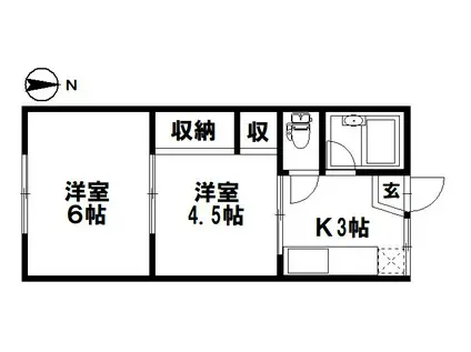 ノーベルハイム(2K/1階)の間取り写真