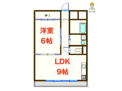 エミネンス昭和坂(1LDK/2階)の間取り写真