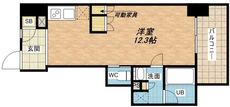 アーバネックス北浜(ワンルーム/9階)の間取り写真