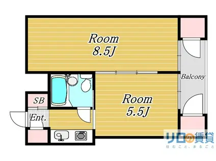 淀川RSメゾン第2(2K/1階)の間取り写真