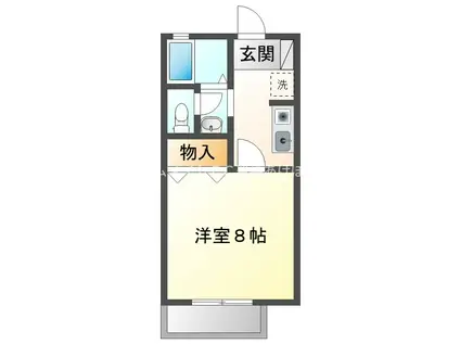 パークサイド萩(1K/2階)の間取り写真