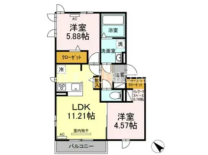 サクセスVII(2LDK/3階)の間取り写真