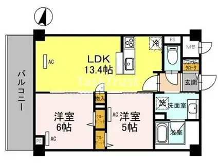 TMSノルド(2LDK/2階)の間取り写真