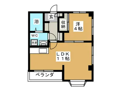 グリーンパレスMK(1LDK/2階)の間取り写真