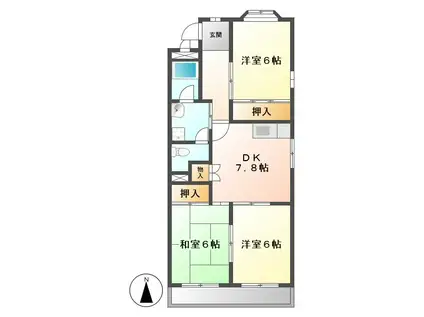 アネックス栄Ⅱ(3DK/3階)の間取り写真