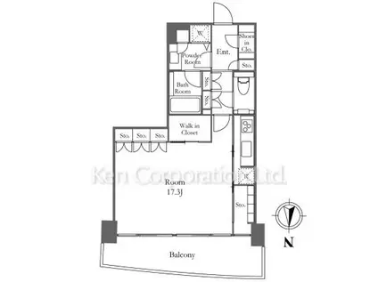 M.M.TOWERS FORESIS L(ワンルーム/13階)の間取り写真