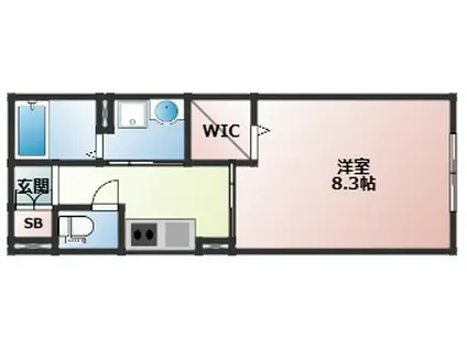 クロユリ(1K/1階)の間取り写真