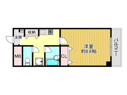 ブルーベル中山手(1K/6階)の間取り写真