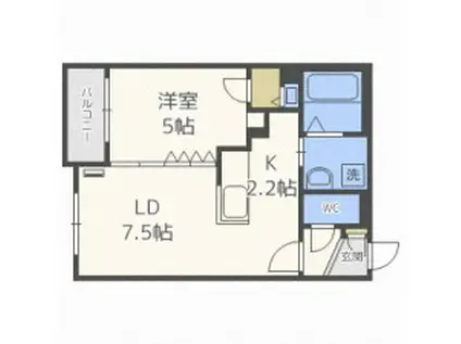 ESTOR琴似(1LDK/4階)の間取り写真