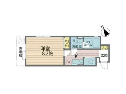 ワコーレヴィアーノ須磨関守町2丁目(1K/1階)の間取り写真