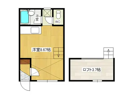 ミントヒルズ(ワンルーム/1階)の間取り写真