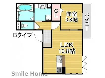 SALLYGARDEN(1LDK/2階)の間取り写真