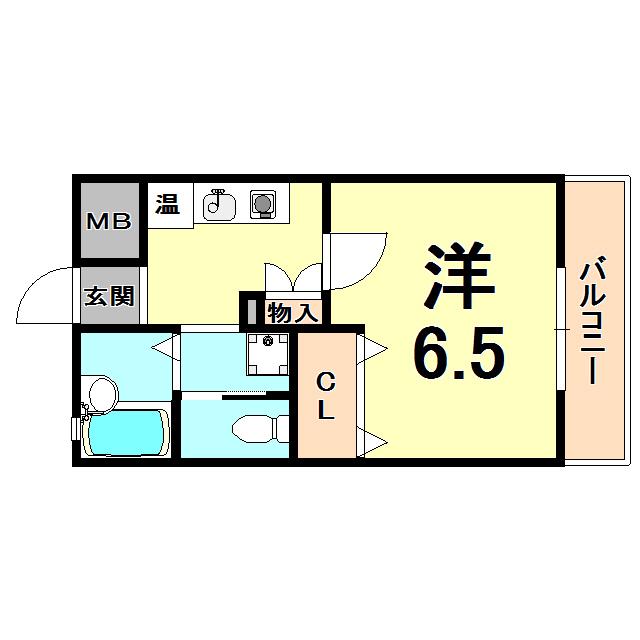NSハイム(1K/2階)の間取り写真