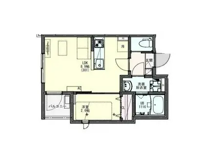 KEIAI RESIDENCE 馬橋(1LDK/3階)の間取り写真