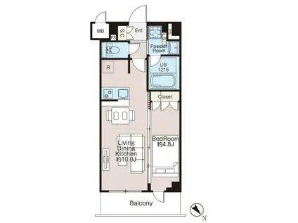 CREATIF三軒茶屋 クレアティフ三軒茶屋(1LDK/4階)の間取り写真