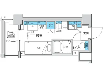 キャンパスヴィレッジ赤塚新町(ワンルーム/5階)の間取り写真