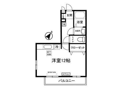 T・メゾンリビエール(ワンルーム/1階)の間取り写真