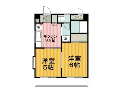 グリーンガーデン(2K/4階)の間取り写真