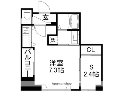 ウェルブライト上通(ワンルーム/12階)の間取り写真