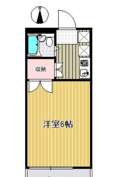 カレッジハウスV(ワンルーム/1階)の間取り写真