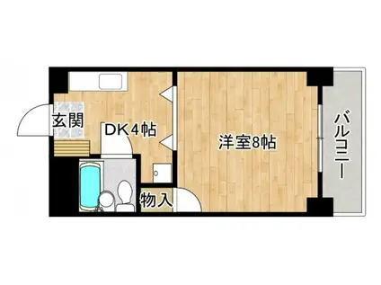 ハイツ山小屋(1DK/5階)の間取り写真