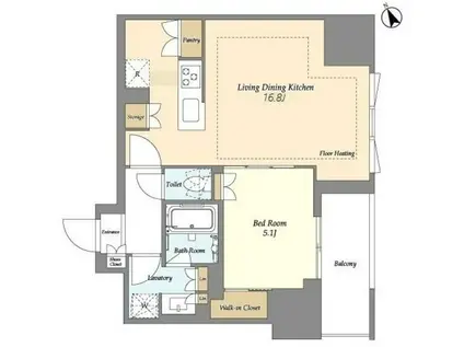 オアーゼ日暮里レジデンス(1LDK/4階)の間取り写真