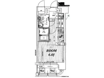 レジュールアッシュ長堀通南(1K/7階)の間取り写真