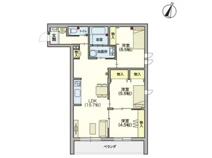 コンフォートレジデンス武蔵浦和(3LDK/3階)の間取り写真