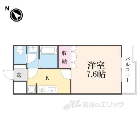 メゾンラヴィアンローズ(1K/1階)の間取り写真