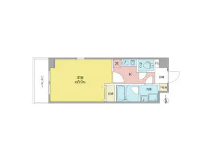 カーサ千種 B(1K/8階)の間取り写真