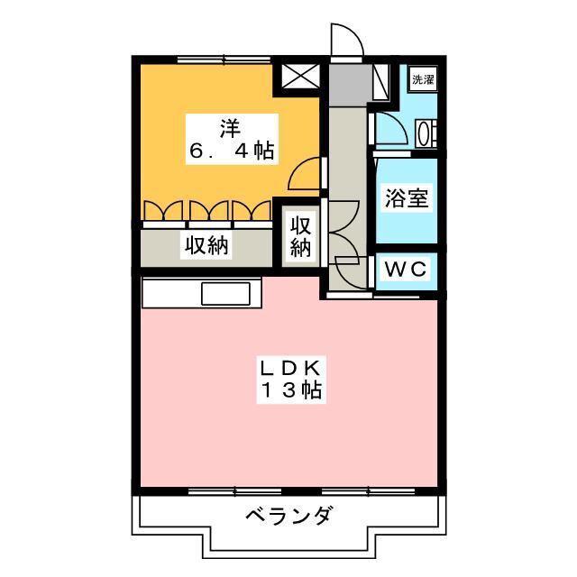 エルンテ・オーシモ(1LDK/1階)の間取り写真
