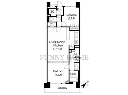 BRILLIA IST三軒茶屋アイビーテラス(2SLDK/5階)の間取り写真