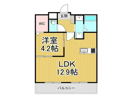 MICAELENOKURAKUEN(1LDK/3階)の間取り写真