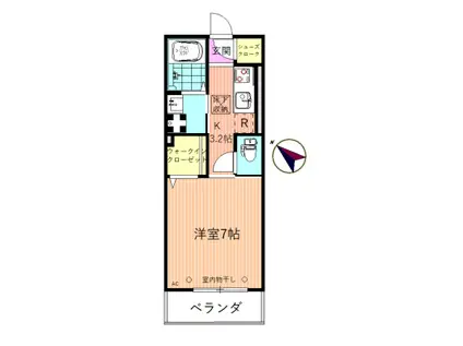 ラ フォーリア(1K/1階)の間取り写真