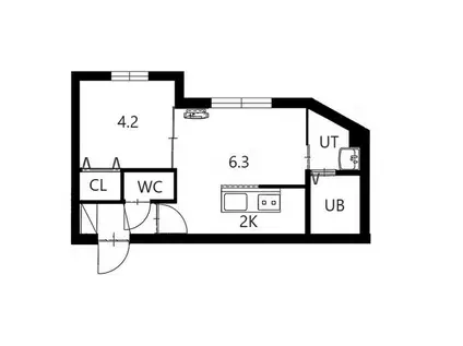 LAGOM N15(1LDK/3階)の間取り写真