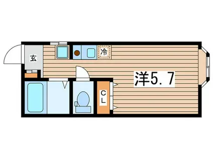 プラネット(ワンルーム/1階)の間取り写真