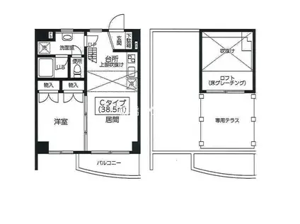 アイズコート(1LDK/6階)の間取り写真