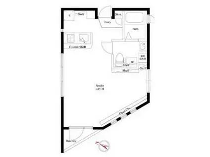 HEAL EARTH 3番館(ワンルーム/2階)の間取り写真