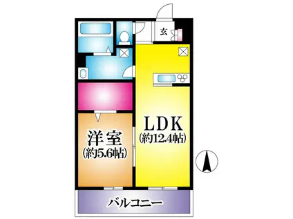 リブリ ラベンダー(1LDK/1階)の間取り写真