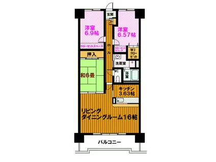 アネックスミカド(3LDK/5階)の間取り写真