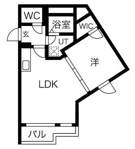 KINOMORI代々木上原(1LDK/2階)の間取り写真