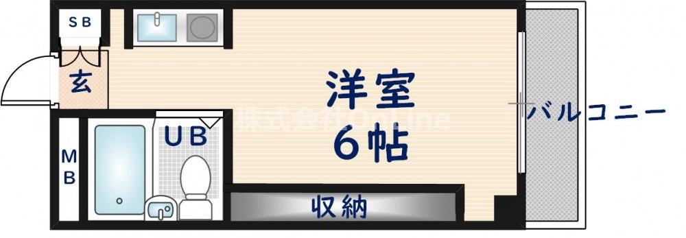 メゾン若江(ワンルーム/2階)の間取り写真
