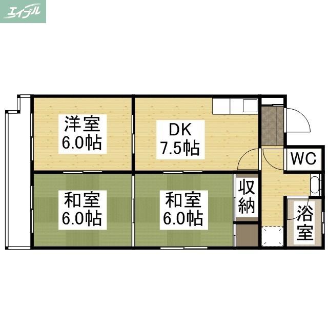 成広京町マンション(3DK/7階)の間取り写真