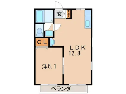 コスモスハイツIII(1LDK/1階)の間取り写真